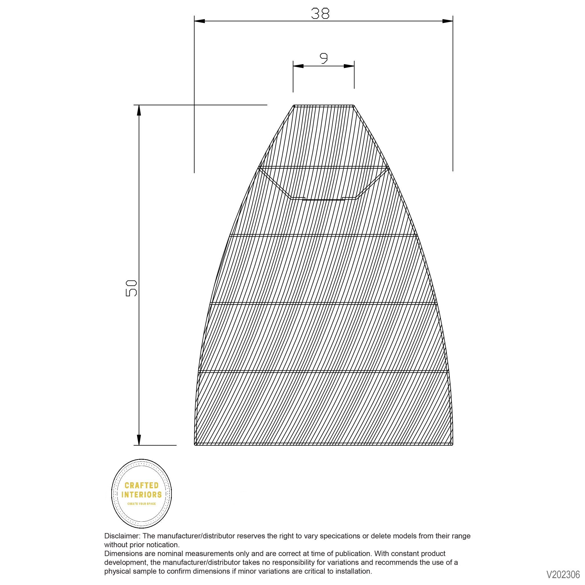 Bella Natural Rattan Shade 38